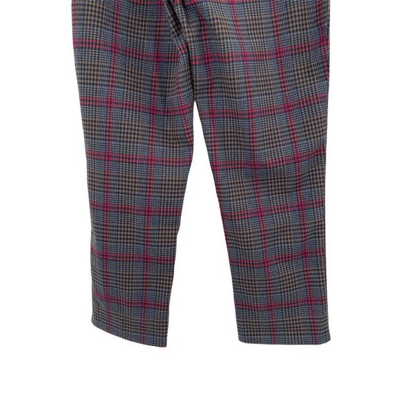 2/$30 Altar'd State Plaid Print Waist Tie High Waisted Cropped Trouser Pants - Picture 7 of 10